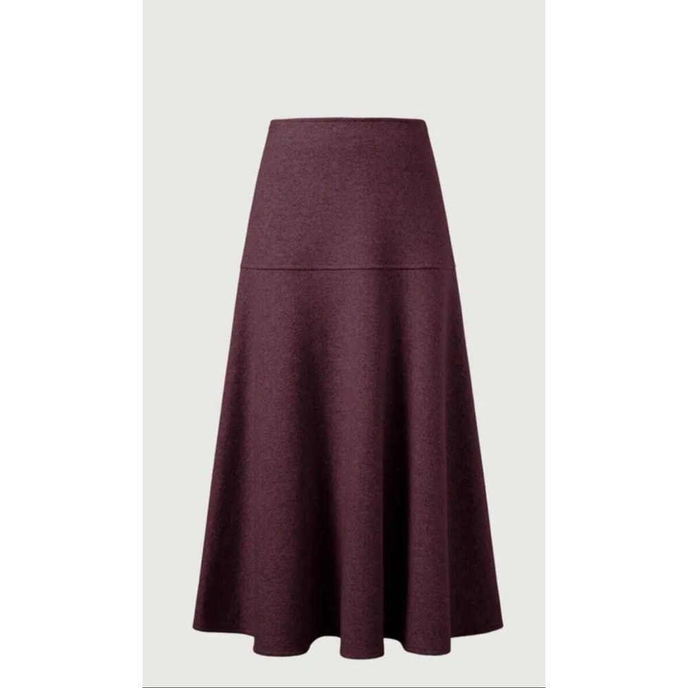 OGL Cashsoft Wool Like Flared Maxi Plum Berry Womens Size XS NWT
